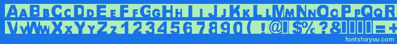Bigarial Font – Green Fonts on Blue Background