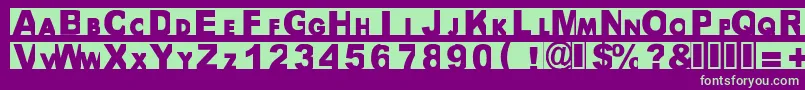 Bigarial Font – Green Fonts on Purple Background