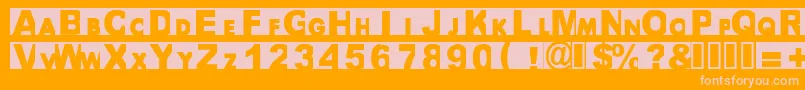 Bigarial Font – Pink Fonts on Orange Background