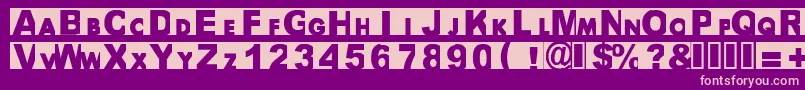 Bigarial Font – Pink Fonts on Purple Background