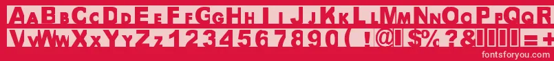 Bigarial Font – Pink Fonts on Red Background
