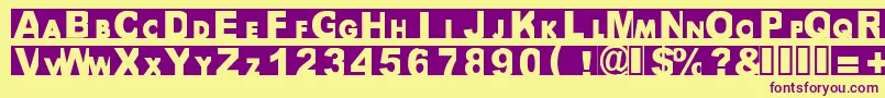 Bigarial Font – Purple Fonts on Yellow Background