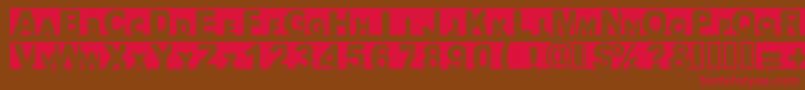 Bigarial-fontti – punaiset fontit ruskealla taustalla