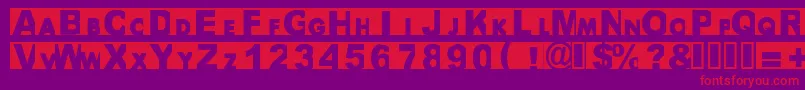 フォントBigarial – 紫の背景に赤い文字