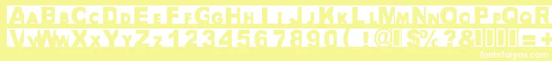 Bigarial Font – White Fonts on Yellow Background