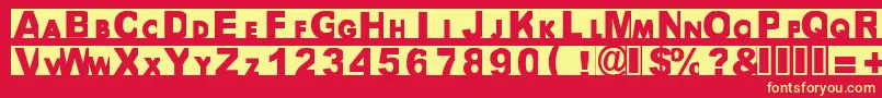 フォントBigarial – 黄色の文字、赤い背景