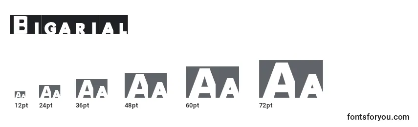 Размеры шрифта Bigarial