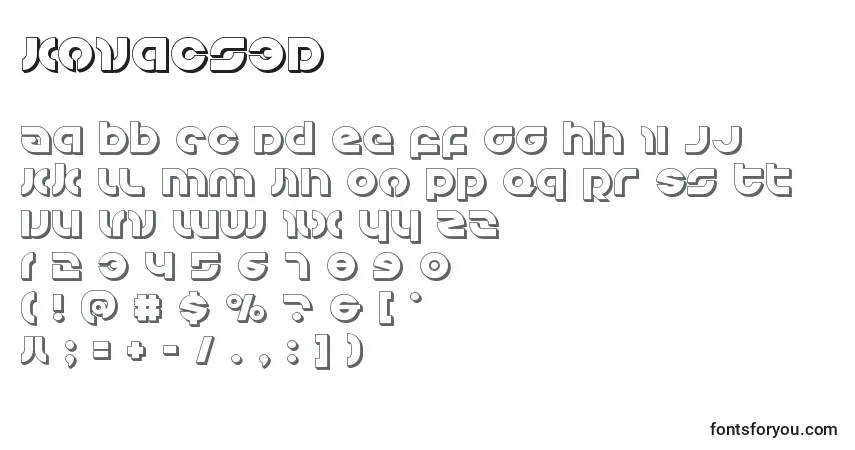 Czcionka Kovacs3D – alfabet, cyfry, specjalne znaki