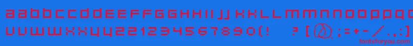 Unborneditrion-fontti – punaiset fontit sinisellä taustalla