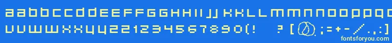 Unborneditrion Font – Yellow Fonts on Blue Background