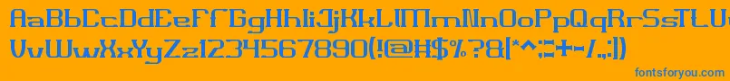 フォントMalaikat – オレンジの背景に青い文字