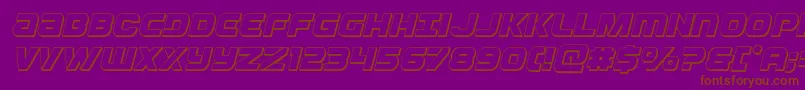 フォントOzda3Dital – 紫色の背景に茶色のフォント