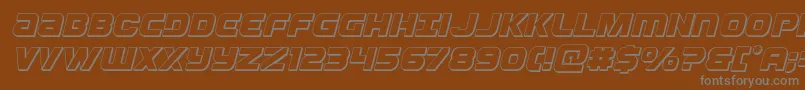 Ozda3Dital-fontti – harmaat kirjasimet ruskealla taustalla