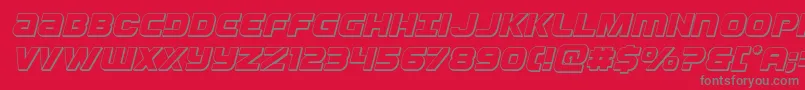 Ozda3Dital-Schriftart – Graue Schriften auf rotem Hintergrund