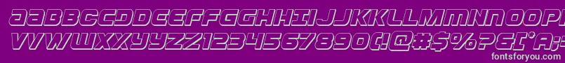 Ozda3Dital-Schriftart – Grüne Schriften auf violettem Hintergrund
