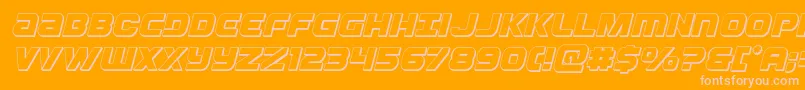 Ozda3Dital-Schriftart – Rosa Schriften auf orangefarbenem Hintergrund