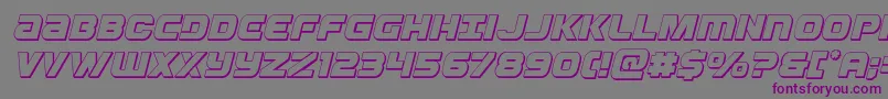 Ozda3Dital-Schriftart – Violette Schriften auf grauem Hintergrund