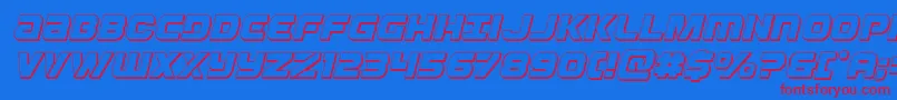 Ozda3Dital Font – Red Fonts on Blue Background