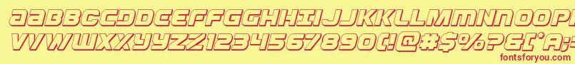 Ozda3Dital Font – Red Fonts on Yellow Background