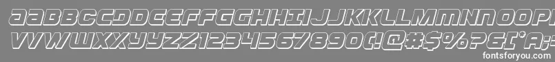 フォントOzda3Dital – 灰色の背景に白い文字