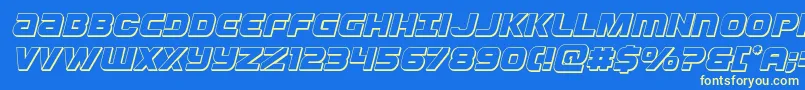 Ozda3Dital Font – Yellow Fonts on Blue Background