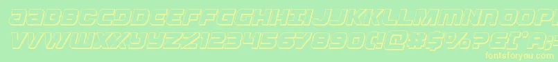 Ozda3Dital Font – Yellow Fonts on Green Background