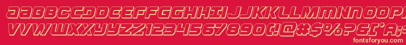 Ozda3Dital Font – Yellow Fonts on Red Background