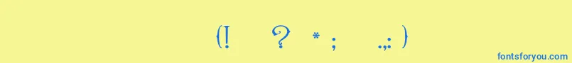 Karmen Font – Blue Fonts on Yellow Background