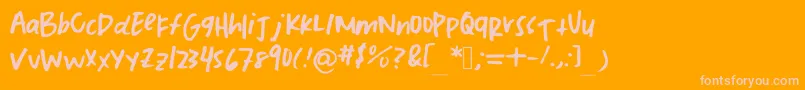 Tmj Font – Pink Fonts on Orange Background