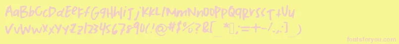 Tmj Font – Pink Fonts on Yellow Background