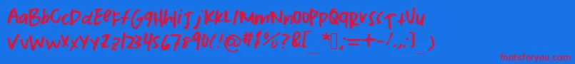 Tmj Font – Red Fonts on Blue Background