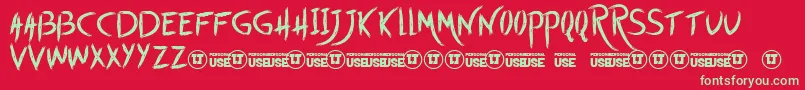 StartWithToday Font – Green Fonts on Red Background