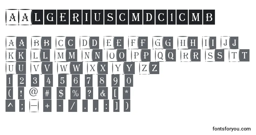 A fonte AAlgeriuscmdc1cmb – alfabeto, números, caracteres especiais