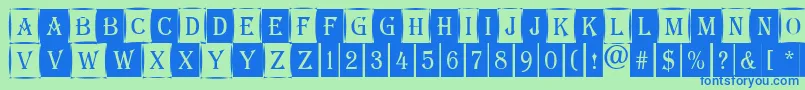 Шрифт AAlgeriuscmdc1cmb – синие шрифты на зелёном фоне