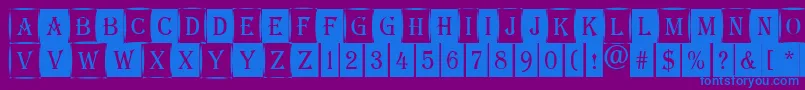 AAlgeriuscmdc1cmb-Schriftart – Blaue Schriften auf violettem Hintergrund
