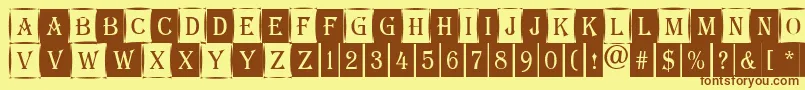 AAlgeriuscmdc1cmb Font – Brown Fonts on Yellow Background