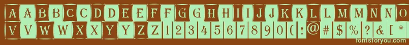 AAlgeriuscmdc1cmb Font – Green Fonts on Brown Background