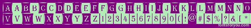 AAlgeriuscmdc1cmb-Schriftart – Grüne Schriften auf violettem Hintergrund