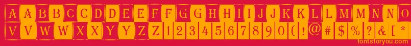 フォントAAlgeriuscmdc1cmb – 赤い背景にオレンジの文字