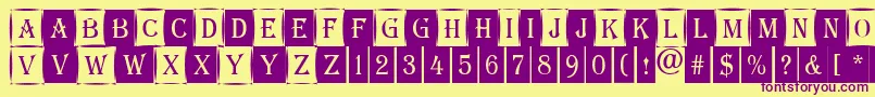 AAlgeriuscmdc1cmb-Schriftart – Violette Schriften auf gelbem Hintergrund