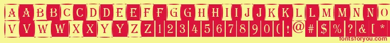フォントAAlgeriuscmdc1cmb – 赤い文字の黄色い背景