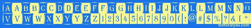 AAlgeriuscmdc1cmb-fontti – keltaiset fontit sinisellä taustalla