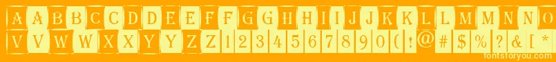 AAlgeriuscmdc1cmb-Schriftart – Gelbe Schriften auf orangefarbenem Hintergrund