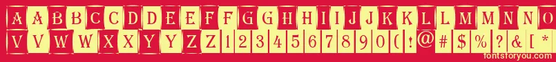 フォントAAlgeriuscmdc1cmb – 黄色の文字、赤い背景