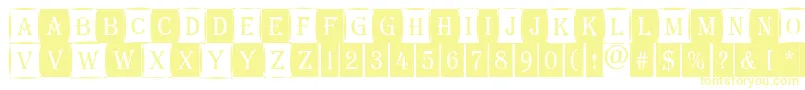 AAlgeriuscmdc1cmb-Schriftart – Gelbe Schriften auf weißem Hintergrund