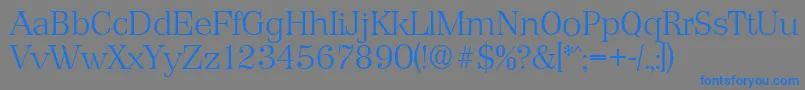 フォントPriamosserialXlightRegular – 灰色の背景に青い文字