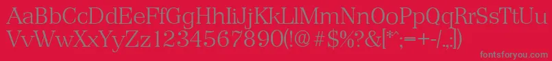 PriamosserialXlightRegular Font – Gray Fonts on Red Background