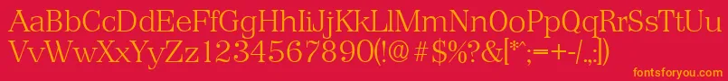 PriamosserialXlightRegular Font – Orange Fonts on Red Background