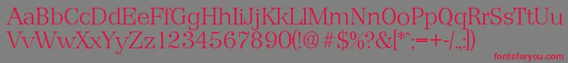 PriamosserialXlightRegular Font – Red Fonts on Gray Background