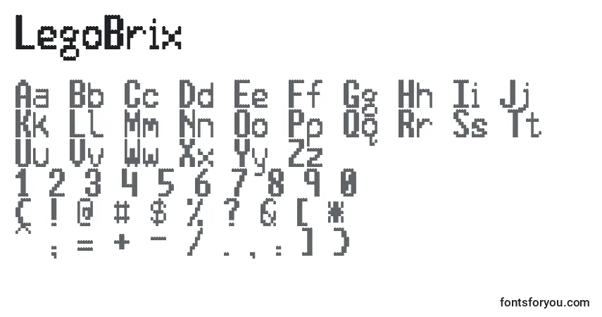 Fuente LegoBrix - alfabeto, números, caracteres especiales